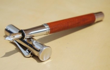 Graf Von Faber Castell Classic Fountain Pen Platinum, Pernambuco Wood, 145540