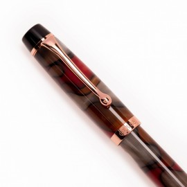 Opus 88 Harmony Red Grey Marble Fountain Pen