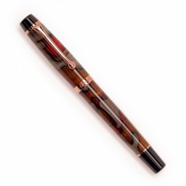 Opus 88 Harmony Red Grey Marble Fountain Pen
