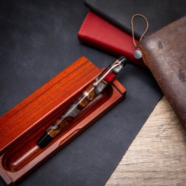 Opus 88 Harmony Red Grey Marble Fountain Pen