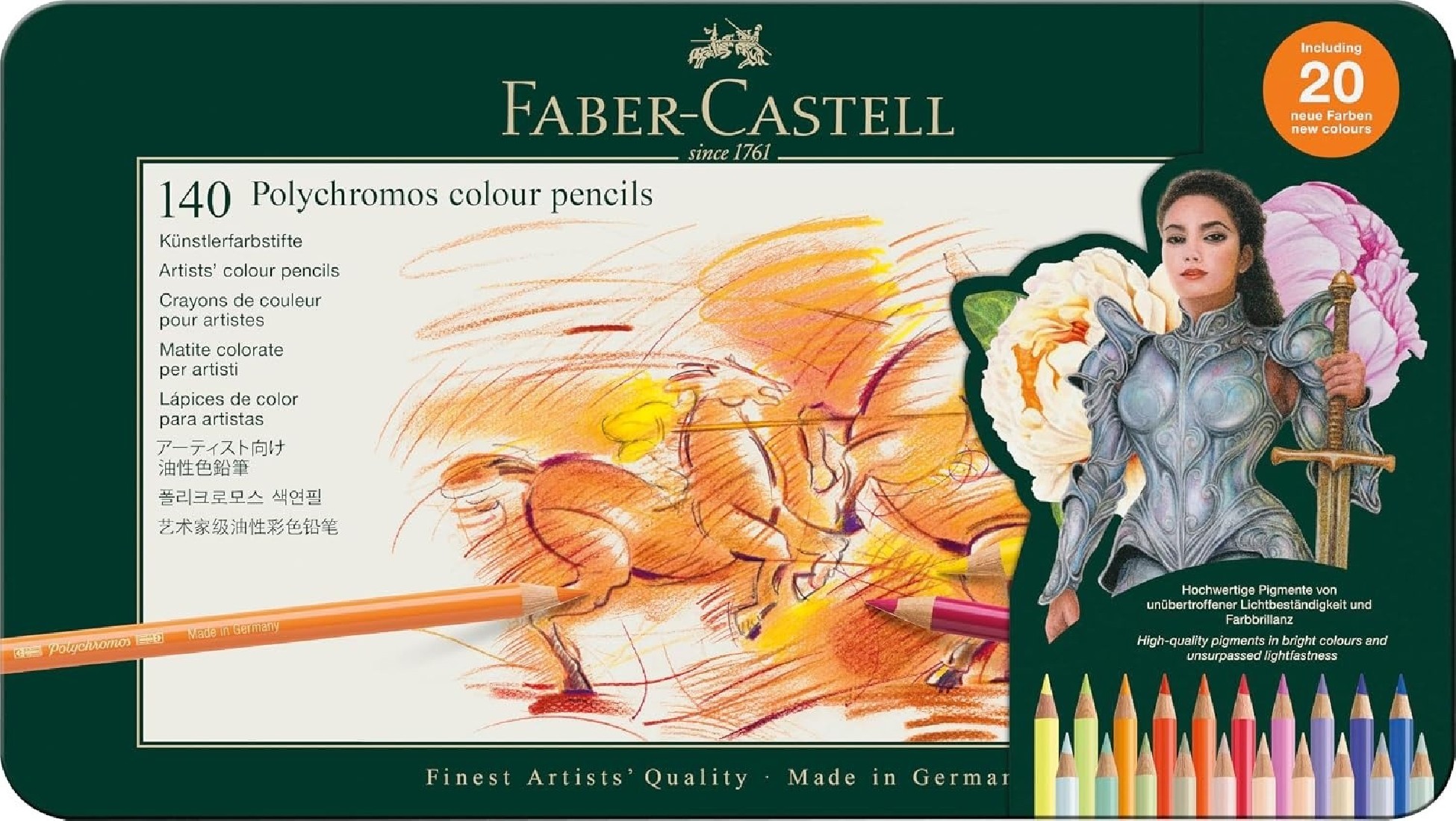 Faber Castell Art and Graphic Polychromos Colour Pencils Tin of 140 Coloured Pencils, 110014