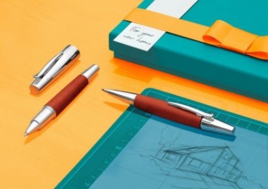 Faber Castell E-Motion Pearwood Brown Chrome 148205 Rollerball Pen