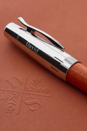 Faber Castell E-Motion Pearwood Brown Chrome 148205 Rollerball Pen
