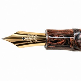 Eboya Natsume M size, Nichibo Orange 14k fountain pen
