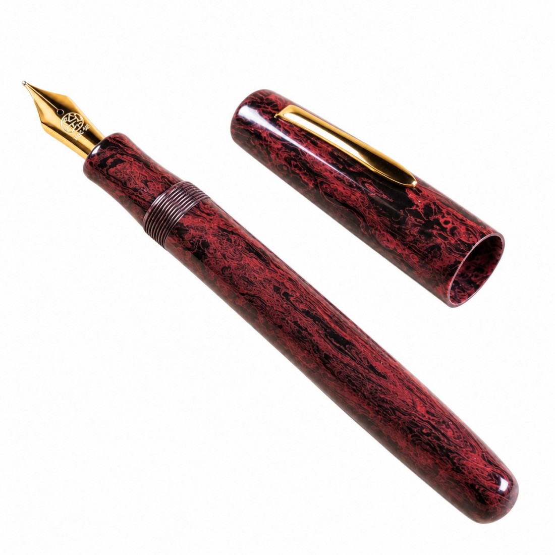 Eboya Houju L size, Tanshin Red 14k fountain pen