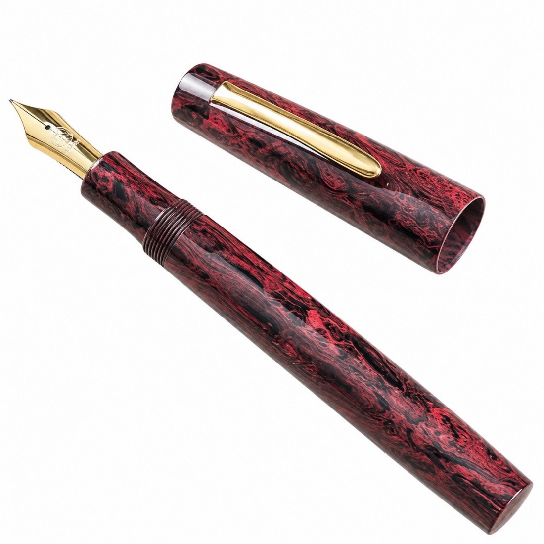 Eboya Natsume M size, Tanshin red 14k fountain pen