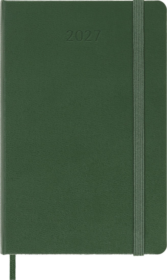Moleskine daily diary 2027 pocket 9x14, soft cover green