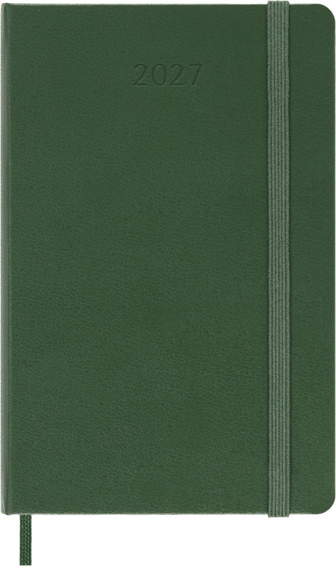 Moleskine weekly classic diary 2027, pocket 9x14,  hard cover, green