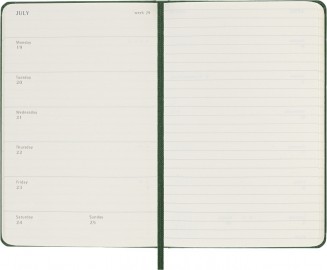 Moleskine weekly classic diary 2027, pocket 9x14,  hard cover, green