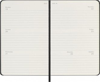Moleskine weekly Horizontal classic diary 2027, pocket 9x14,  hard cover, black
