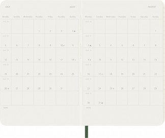 Moleskine weekly classic diary 2027, pocket 9x14, soft cover, 12 months, myrtle green