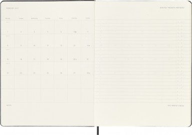 Moleskine, PRO Planner 2027 XL 19x25cm, Weekly, hard cover, 12 months, Black