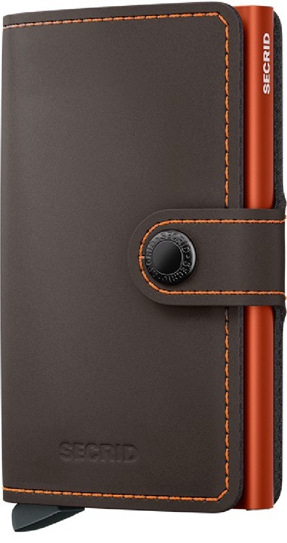 SECRID MINIWALLET MM MATTE TRUFFLE AND ORANGE