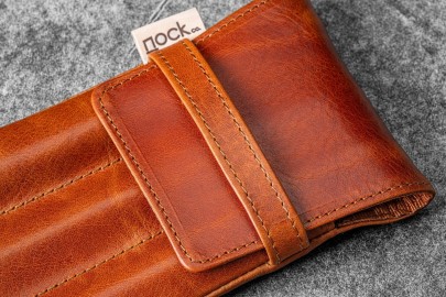 Galen Leather Legacy Collection Galen X Nock Co Leather Lookout Pen Case - Deep Cognac