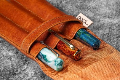 Galen Leather Legacy Collection Galen X Nock Co Leather Lookout Pen Case - Deep Cognac