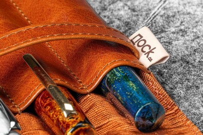 Galen Leather Legacy Collection Galen X Nock Co Leather Lookout Pen Case - Deep Cognac