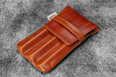 Galen Leather Legacy Collection Galen X Nock Co Leather Lookout Pen Case - Deep Cognac