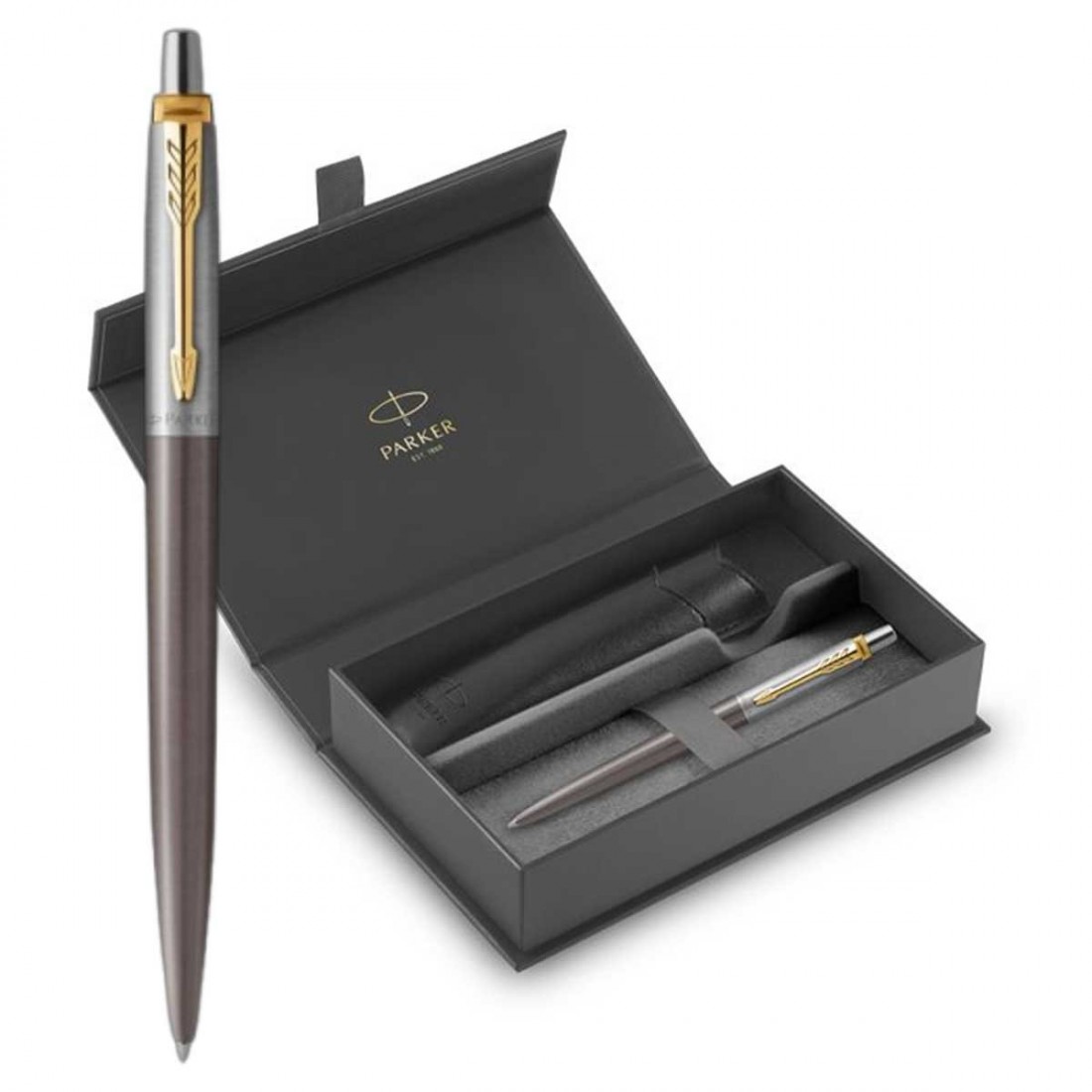 Parker Jotter Core Grey GT ballpen and Black Pouch p