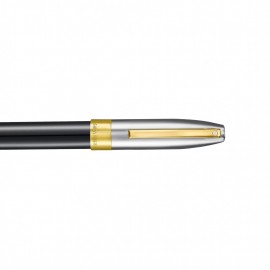 Sheaffer Legacy 9065 Glossy Black and Chrome Bi-color Fountain Pen with 14K PVD Gold-Plated, Stainless Steel Inlaid Nib and Trims