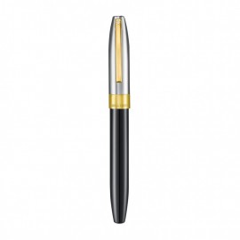 Sheaffer Legacy 9065 Glossy Black and Chrome Bi-color Fountain Pen with 14K PVD Gold-Plated, Stainless Steel Inlaid Nib and Trims