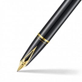 Sheaffer Legacy 9065 Glossy Black and Chrome Bi-color Fountain Pen with 14K PVD Gold-Plated, Stainless Steel Inlaid Nib and Trims