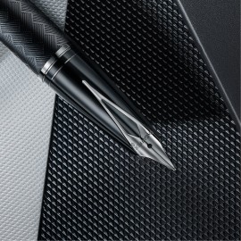 Sheaffer Legacy Chevron 9066 Matte Black Fountain Pen with PVD Gunmetal Inlaid Nib and Trims