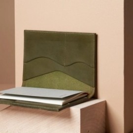 Paper Republic A4 Leather Portfolio Botany Green