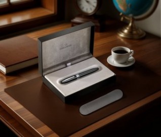 Sheaffer Legacy 9064 Glossy Black Inlaid Nib Fountain Pen with Chrome-Plated Trims