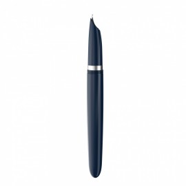 PARKER 51 MIDNIGHT BLUE RESIN CHROME TRIM FOUNTAIN PEN STEEL NIB