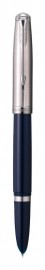 PARKER 51 MIDNIGHT BLUE RESIN CHROME TRIM FOUNTAIN PEN STEEL NIB