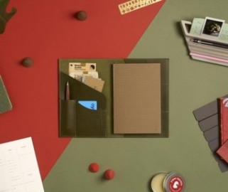 Paper Republic A5 Leather Le Portfolio Olive Green