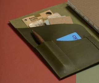 Paper Republic A5 Leather Le Portfolio Olive Green