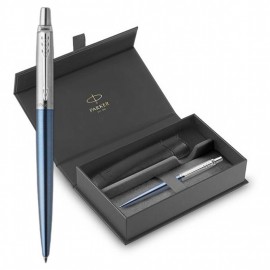 Parker Jotter Core Waterloo Blue CT Ballpen and Black Pouch P