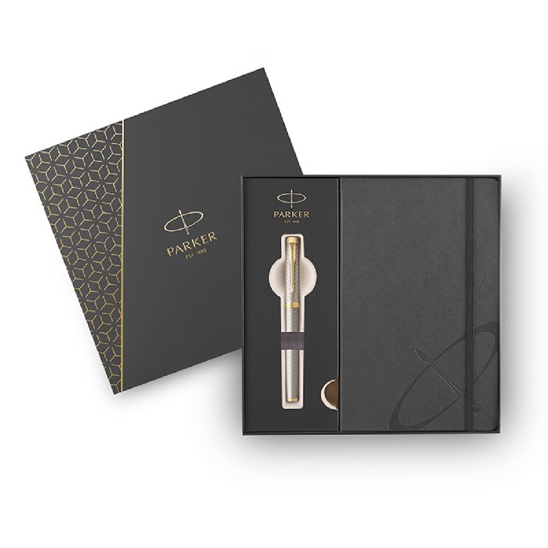 Parker IM Premium Warm Grey GT Set Rollerball and Notebook PA