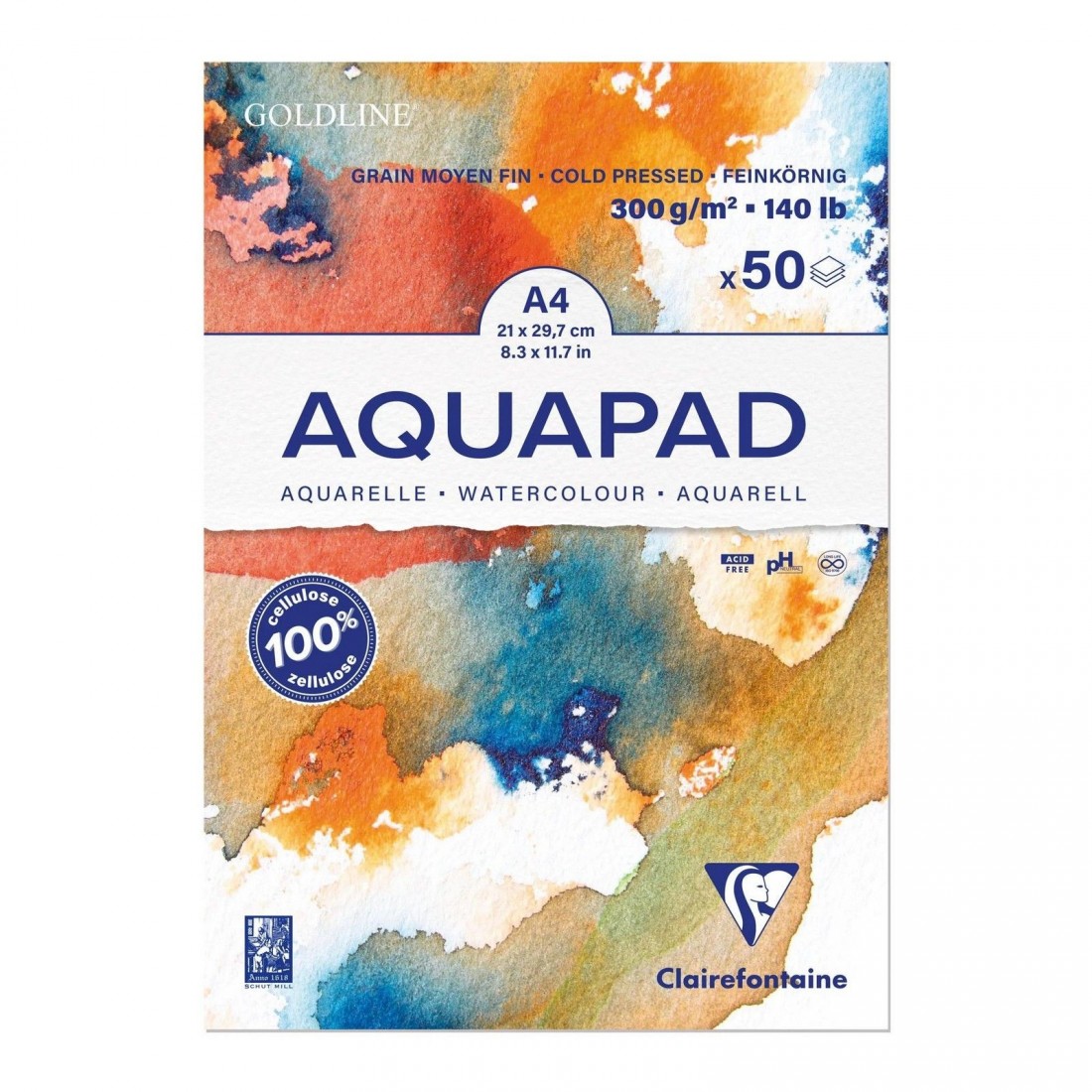 Clairefontaine Α5 Aquapad 300gr 70sheets 975720C