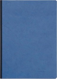 Clairefontaine 795434C Stitched Canvas Back Notebook - Blue - A5 14.8 x 21 cm 192 Pages DOTTED Light Paper 90g Gloss Leather Grain - Age Bag Collection