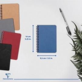 Clairefontaine 785964C Spiral Book, Prediction Bag Portrait Notebook, 9.5 x 14 cm, 5-He Pack, 50 Sheet, Blue