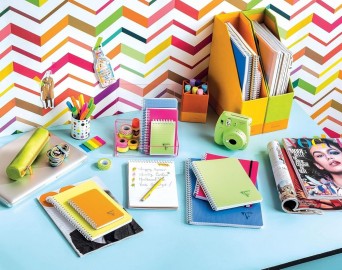 Clairefontaine Linicolor Fresh 328666C Notepad  with Double Spiral on the Head A7, 7.5 x 10.5 cm, 160 pages 90 g, Lined microperforated, Polypropylene Cover,