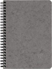 Clairefontaine Rhodia 785665C Spiral Notebook Agebag, A5 14.8x21 cm, 60 Sheets, Lined, Removable, Inner Pocket, Double Spiral Bound, Grey
