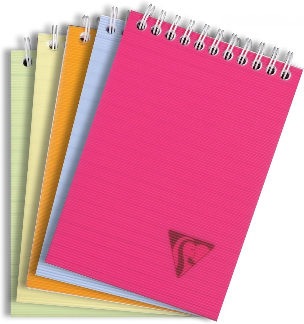 Clairefontaine Rhodia overlap spiral notebook, 10,5x14,8cm, 160 pages, white ruled paper 90gsm, 328656