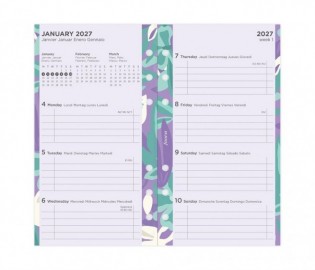 Refill Personal 2027 Floral Illustrated Diary Refill Pack 27-6341 Filofax