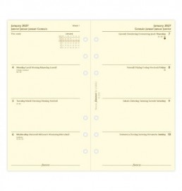 Refill 2027 Personal Week On Two Pages Multilanguage Cotton Cream 27-68413 Filofax