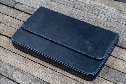 Galen Leather Magnum Opus 12 Slots Hard Pen Case with Removable Pen Tray -