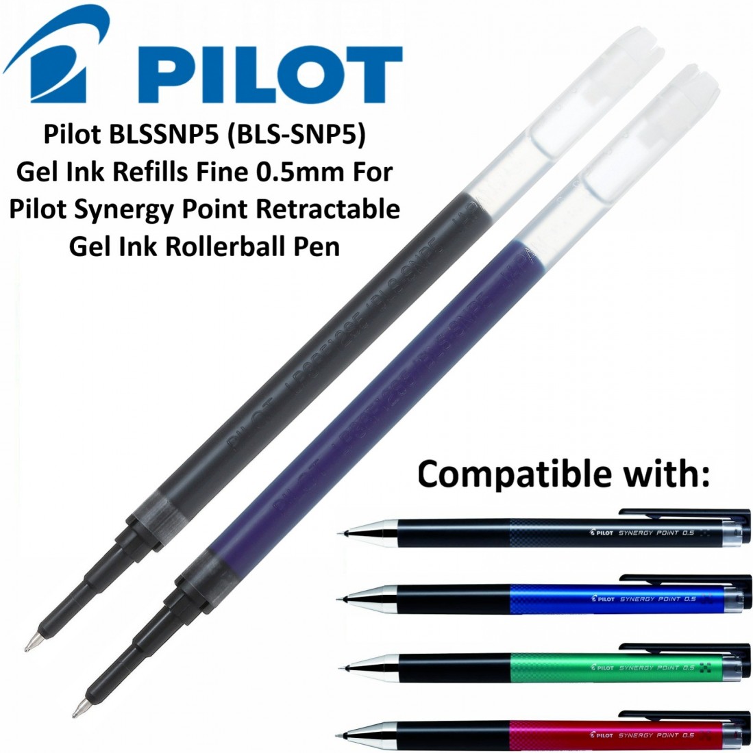 Pilot Synergy Point Gel Pen Refill 0,5mm For Synergy Point Retractable Rollerball Pen
