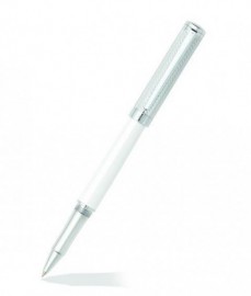 Sheaffer Intensity white gloss  body & Chrome plated spiral cap CT Rollerball  9240-1