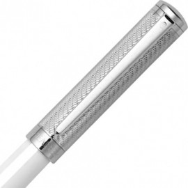 Sheaffer Intensity white gloss  body & Chrome plated spiral cap CT Rollerball  9240-1