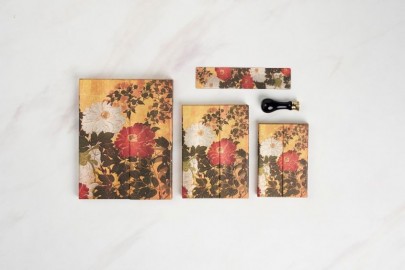 Paperblanks notebook mini 9x14, lined, 176 pages, 85gsm, magnetic wrap closure, Rinpa florals, Natsu 96115