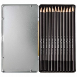 Drawing pencils 12pcs in metallic case 516913 Eberhard Faber
