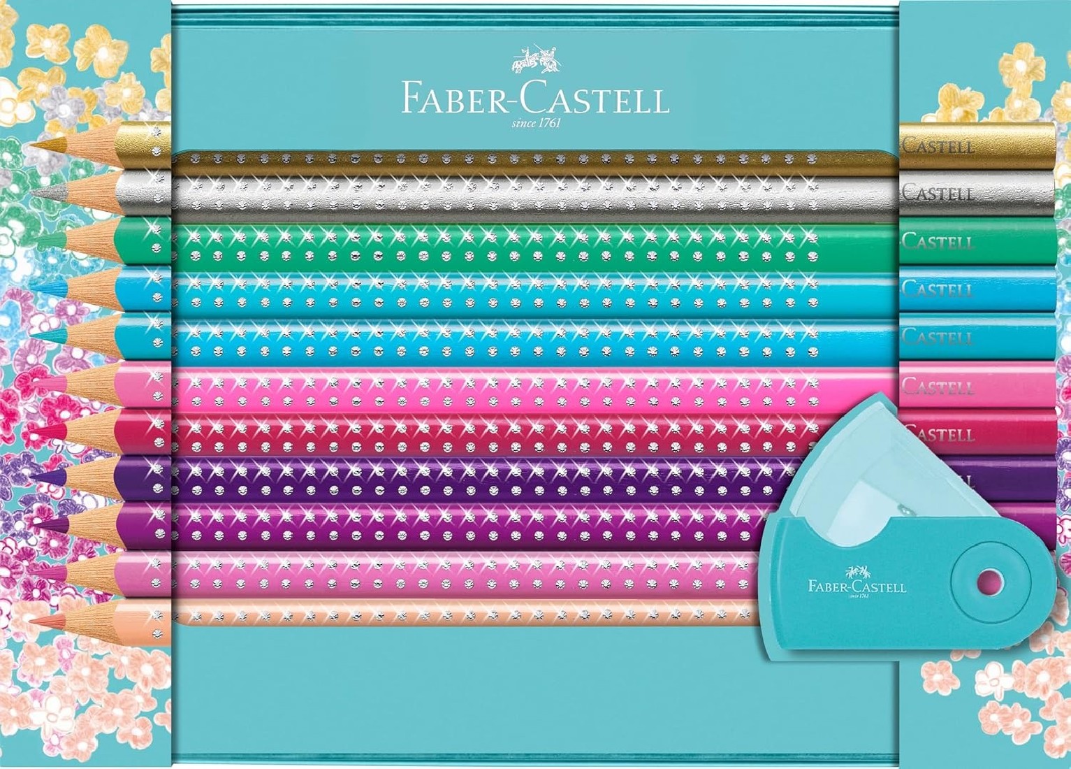 Coloring pencils (Ξυλομπογιές) Sparkle Metal 20 colors with sharpener 201641 Faber Castell