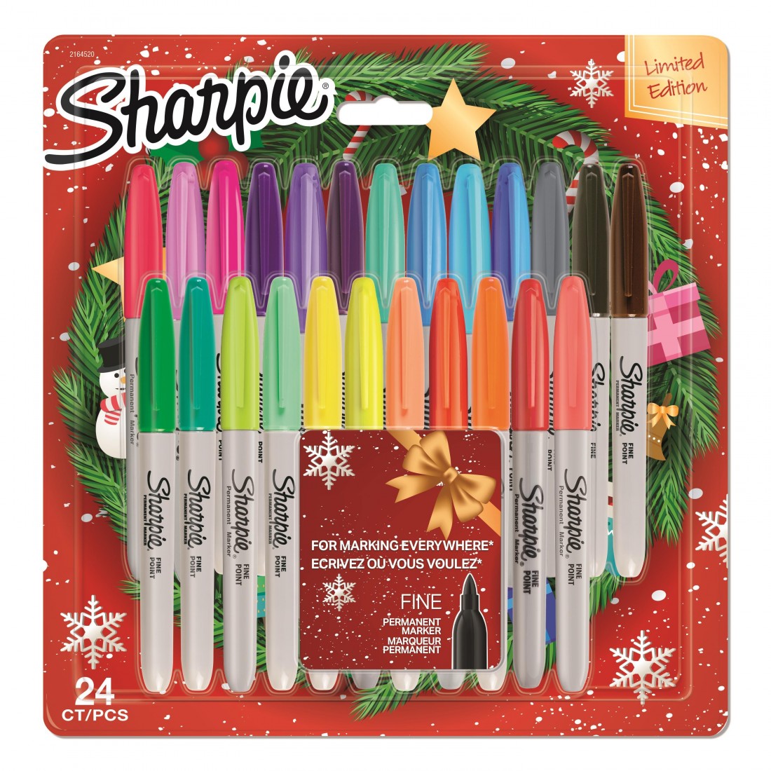 Permanent marker Sharpie Fine Blister Xmas 24 colours